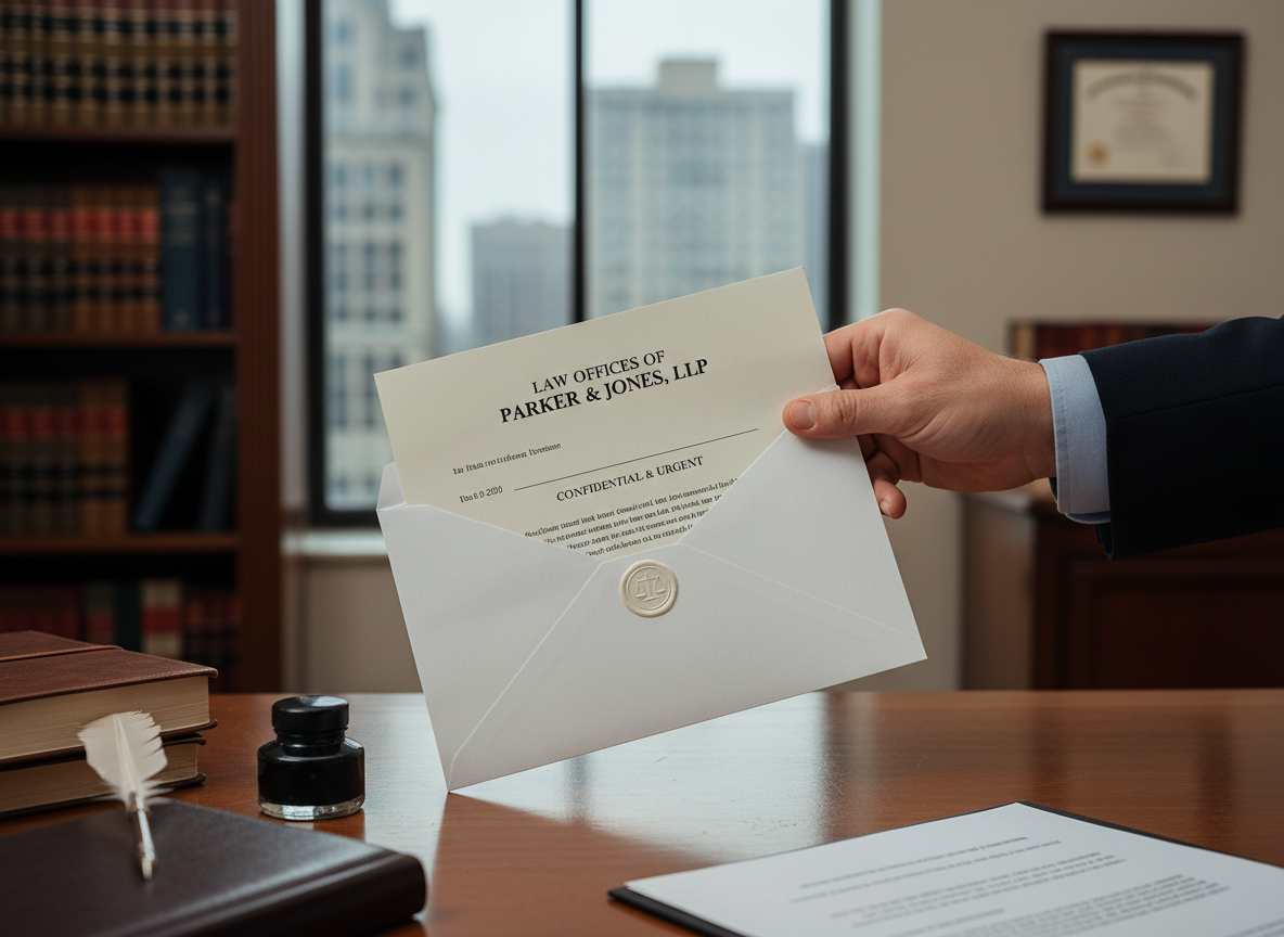A formal letter being placed in an envelope on a desk